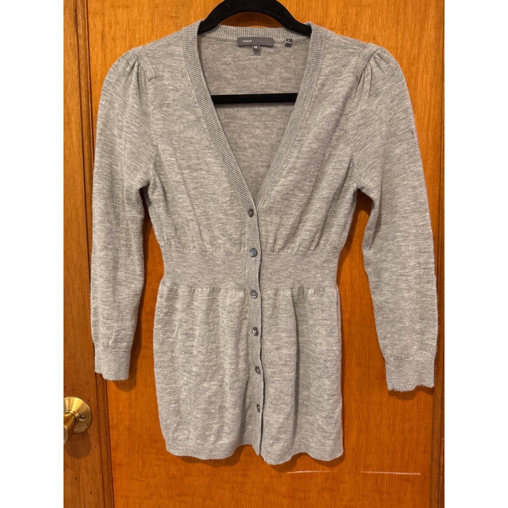 Vince‎ cardigan cashmere xsmall XS gray v-neck *see pic*